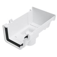 Plastic Guttering Universal Plus - Stop End Outlet Right Hand - 128mm - Black Plastic Guttering Universal Plus - Stop End Outlet Right Hand - 128mm - Black
