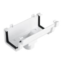 Plastic Guttering Universal Plus - Running Outlet - 128mm - Black Plastic Guttering Universal Plus - Running Outlet - 128mm - Black