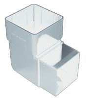 Plastic Guttering Squareline - 90˚ Down Pipe Bend - 65mm - White Plastic Guttering Squareline - 90˚ Down Pipe Bend - 65mm - White