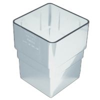 Plastic Guttering Squareline - Down Pipe Connector - 65mm - White Plastic Guttering Squareline - Down Pipe Connector - 65mm - White
