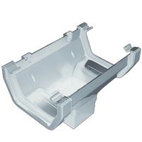 Plastic Guttering Squareline - Running Outlet - 114mm x 59mm - White Plastic Guttering Squareline - Running Outlet - 114mm x 59mm - White