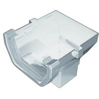 Plastic Guttering Squareline - Stop End Outlet - 114mm x 59mm - White Plastic Guttering Squareline - Stop End Outlet - 114mm x 59mm - White