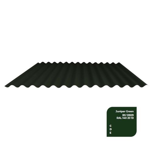 Corrugated Metal Sheet - 13.5/3 Profile - 0.7mm - PVC Plastisol Juniper Green