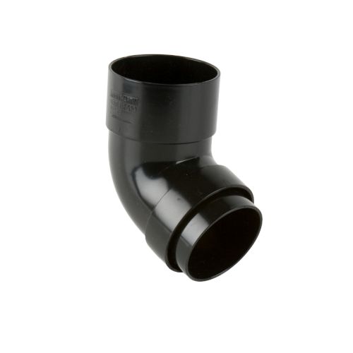 Brett Martin uPVC Roundstyle Guttering Downpipe Offset Bend - 68mm - Black