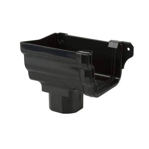 Brett Martin uPVC Prostyle Ogee Guttering  Stopend Oulet - Left/Right Hand - 106mm (Black)