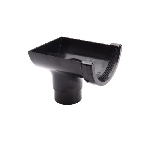 Brett Martin uPVC Roundstyle Guttering Stopend Outlet - 112mm - Black