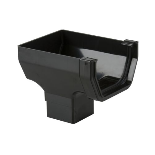 Brett Martin uPVC Squarestyle Guttering Stopend Outlet - 114mm - Black
