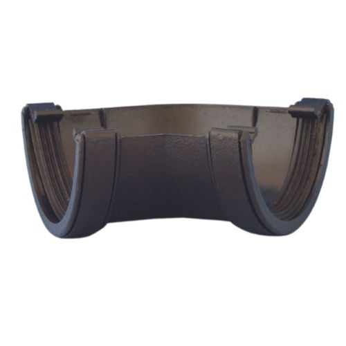 Aquaflow UPVC Cast Iron Effect Half Round Guttering Angle - Black (112mm x 51mm)