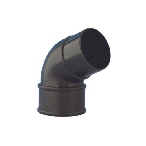 Aquaflow UPVC Cast Iron Effect Half Round Guttering Downpipe Offset Bend - Black (68mm)