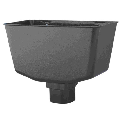 Aquaflow UPVC Cast Iron Effect Guttering Decorative Hopper - Black (255mm x 137mm x 195mm)