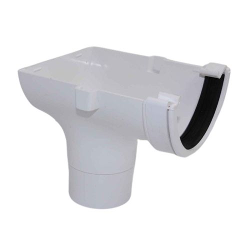 Aquaflow UPVC Half Round Guttering Stop End Outlet - 112mm x 51mm