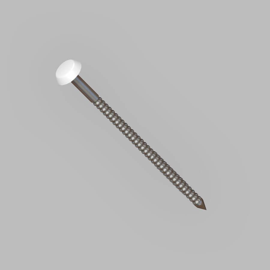 Soffit, Fascia & Capping Board Polytop Fixing Nails - 50mm - White (Pack of 100)