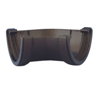 Aquaflow UPVC Cast Iron Effect Half Round Guttering Angle - Black (112mm x 51mm)