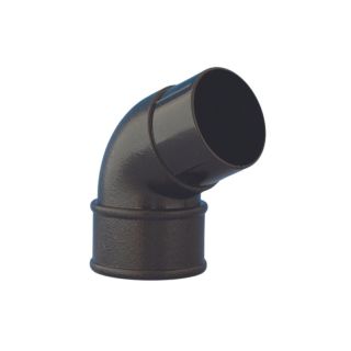 Aquaflow UPVC Cast Iron Effect Half Round Guttering Downpipe Offset Bend - Black (68mm)