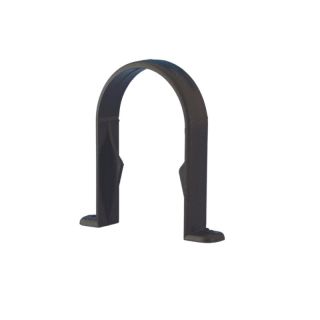 Aquaflow UPVC Cast Iron Effect Half Round Guttering - Downpipe Clip - Black (68mm)