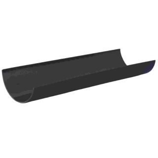 Aquaflow UPVC Cast Iron Effect Half Round Guttering - Black (114mm x 51mm)