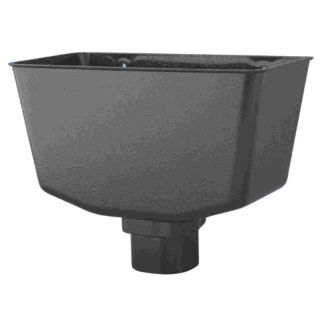 Aquaflow UPVC Cast Iron Effect Guttering Decorative Hopper - Black (255mm x 137mm x 195mm)
