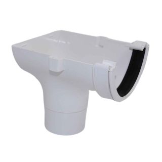 Aquaflow UPVC Half Round Guttering Stop End Outlet - 112mm x 51mm