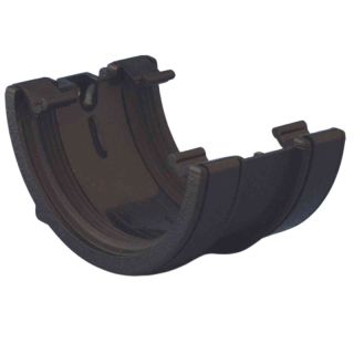 Aquaflow UPVC Cast Iron Effect Half Round Guttering Union Bracket - Black (112mm x 51mm)
