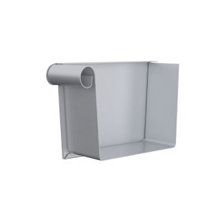 Lindab Steel Guttering - 140mm Left Hand Rectangular Stop End - Magestic Galvanised