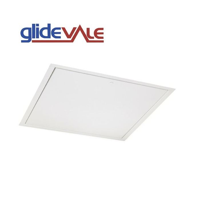 Glidevale Fire Rated Metal Hinge-Down Loft Access Door with Lock - 560 x 560mm - White