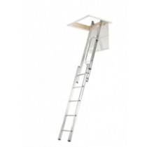 Werner 2.69m 2 Section Aluminium Loft Ladder with Handrail