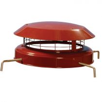 Anti-Downdraught Chimney Cowl and Birdguard (Bolt Fixings) - 125mm to 250mm - Terracotta