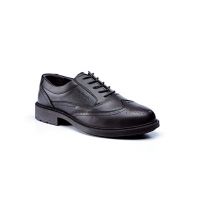 Rugged Terrain - Executive Brogue Safety Shoes (S1P SRC) - Black Leather
