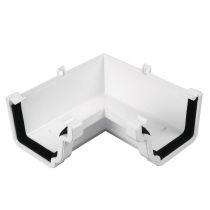 Plastic Guttering Universal Plus - Internal 90˚ Angle 128mm x 88mm - White