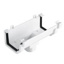 Plastic Guttering Universal Plus - Running Outlet - 128mm - Black