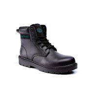 Rugged Terrain - 6 Eyelet Derby Safety Boots (S1P SRC) - Black Leather