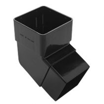 Plastic Guttering Squareline - 112˚ Down Pipe Bend - 65mm - Black