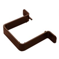 UPVC Squareline Guttering - Flush Downpipe Clip - 65mm - Clay Brown