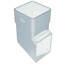 Plastic Guttering Squareline - Down Pipe Shoe - 65mm - White