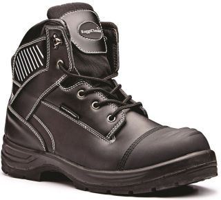 Rugged Terrain - Waterproof Safety Boots with Scuff Cap (S3 WRU HRO SRC) - Black Leather