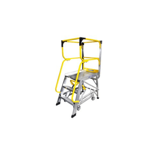 Werner Fibreglass Swingback Stepladder with Lock-In Accesory System