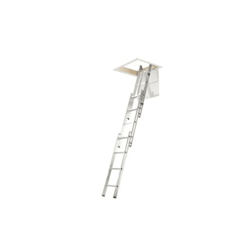 Werner 3m 3 Section Aluminium Loft Ladder with Handrail