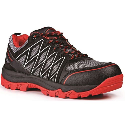 Rugged Terrain - Sport Safety Trainers (SBP SRA) - Black/Red Nylon
