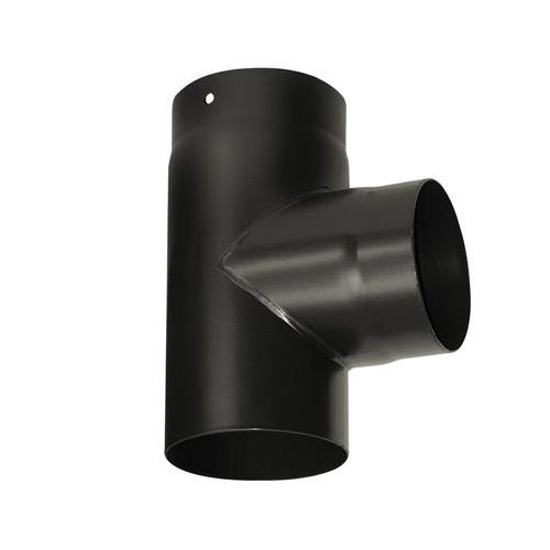 Vitreous Enamel Stove Pipe 90 Degree Tee Piece - 125mm to 150mm