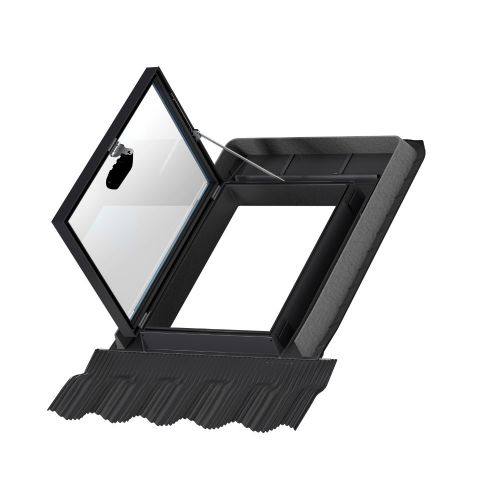 VELUX GVT 103 0059Z Double-Glazed Manual Side Hung Cold Room Roof Window - 54x83cm - Black Polyurethane/Aluminium