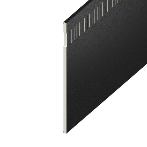 Vented Soffit UPVC Board - Flat 10mm Airspace - Black Ash (5m)