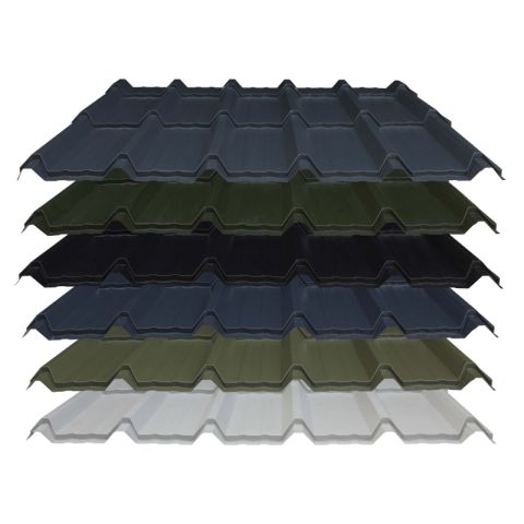 Steel Boxtile Effect Roofing Sheet (32/1000) - PVC Plastisol Coated - 0.5mm