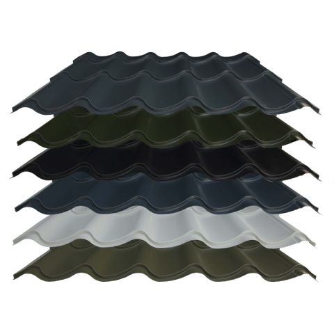 Steel Pantile Effect Roofing Sheet (33/1000) - PVC Plastisol Coated - 0.5mm / 0.7mm Steel Pantile Effect Roofing Sheet (33/1000) - PVC Plastisol Coated - 0.5mm / 0.7mm