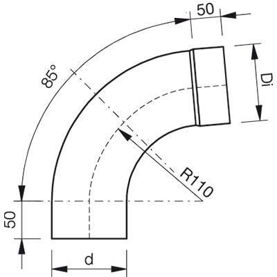 Lindab Steel Guttering - Downpipe Bend with Socket