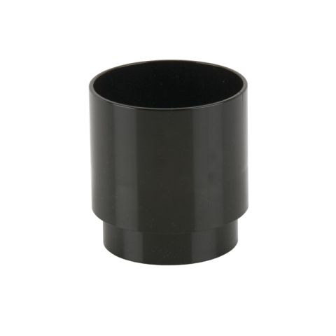 Brett Martin uPVC Roundstyle Guttering Downpipe Connector - 68mm - Black