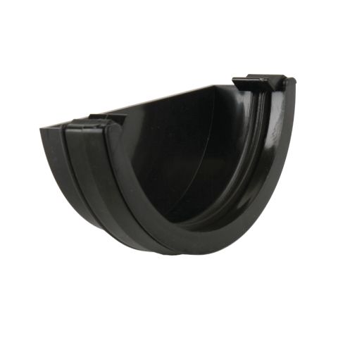 Brett Martin uPVC Roundstyle Guttering External Stopend - 112mm - Black