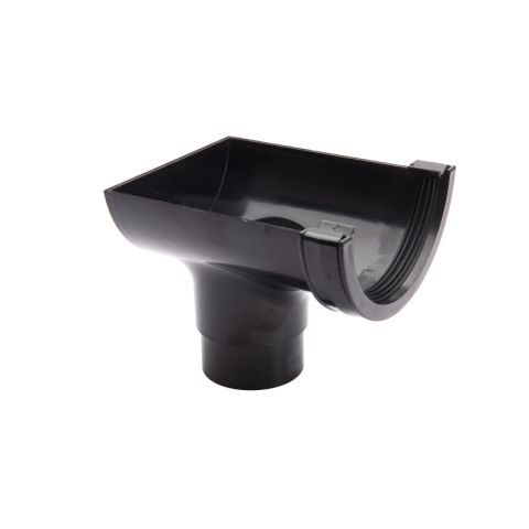 Brett Martin uPVC Roundstyle Guttering Stopend Outlet - 112mm - Black