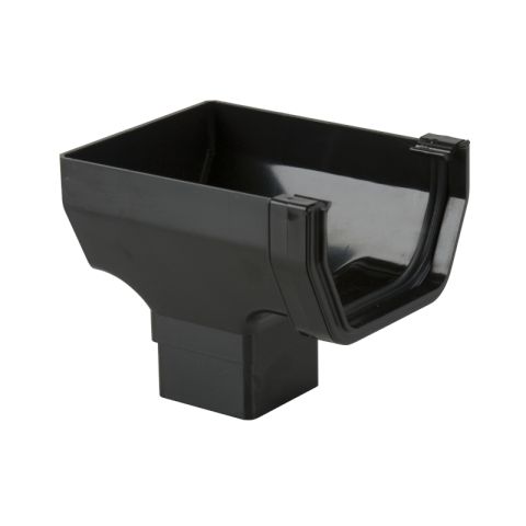 Brett Martin uPVC Squarestyle Guttering Stopend Outlet - 114mm - Black