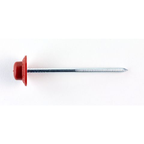 Onduline Capped Fixing Nails - 65mm x 18mm x 3.4mm - Red (Bag of 100)