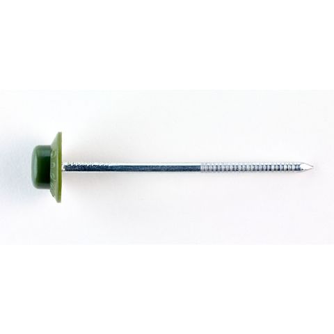 Onduline Capped Fixing Nails - 65mm x 18mm x 3.4mm - Green (Bag of 100)